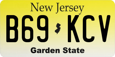 NJ license plate B69KCV