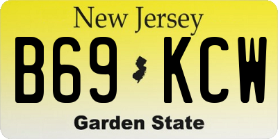 NJ license plate B69KCW