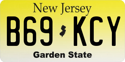 NJ license plate B69KCY