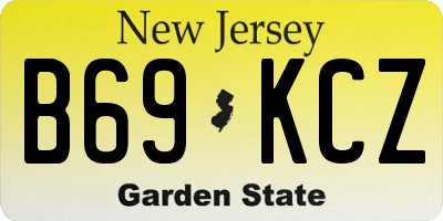 NJ license plate B69KCZ