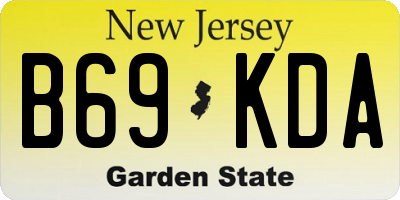 NJ license plate B69KDA