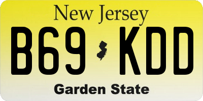 NJ license plate B69KDD