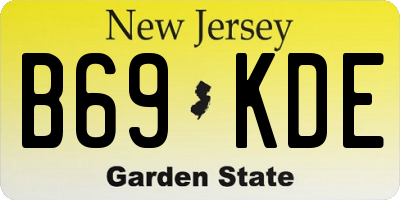 NJ license plate B69KDE
