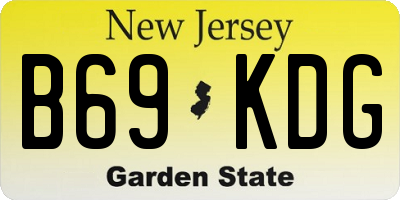 NJ license plate B69KDG