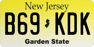 NJ license plate B69KDK