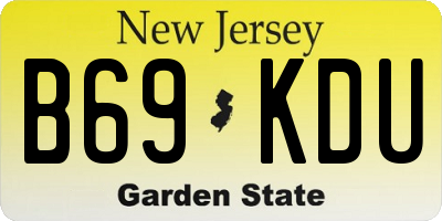 NJ license plate B69KDU