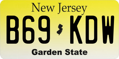 NJ license plate B69KDW