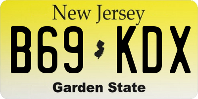 NJ license plate B69KDX