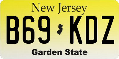 NJ license plate B69KDZ