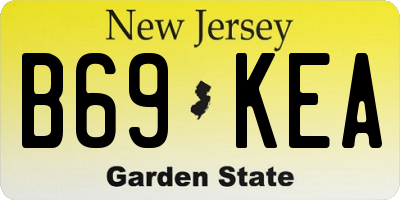NJ license plate B69KEA