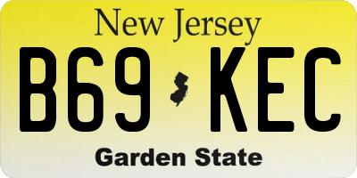 NJ license plate B69KEC