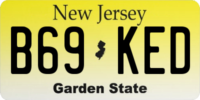 NJ license plate B69KED