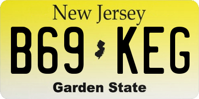 NJ license plate B69KEG