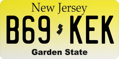 NJ license plate B69KEK