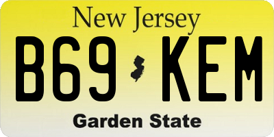 NJ license plate B69KEM