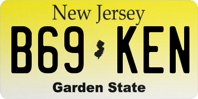 NJ license plate B69KEN