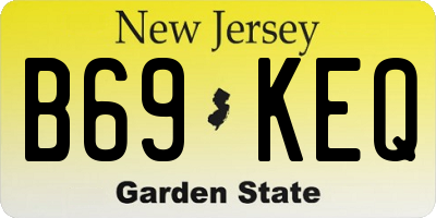 NJ license plate B69KEQ