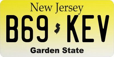 NJ license plate B69KEV