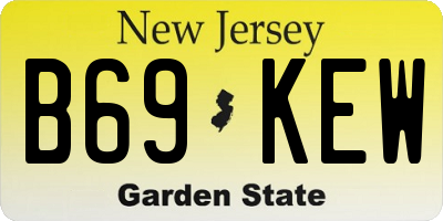 NJ license plate B69KEW
