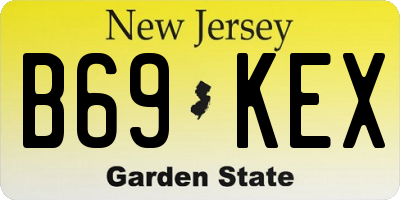 NJ license plate B69KEX