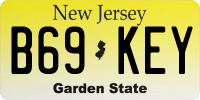 NJ license plate B69KEY