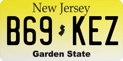 NJ license plate B69KEZ