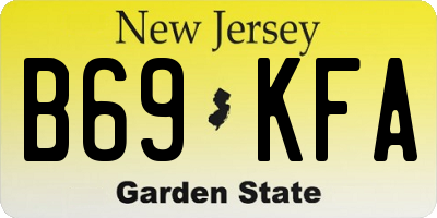 NJ license plate B69KFA