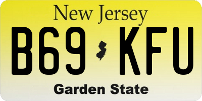 NJ license plate B69KFU