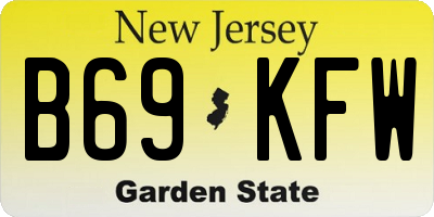 NJ license plate B69KFW