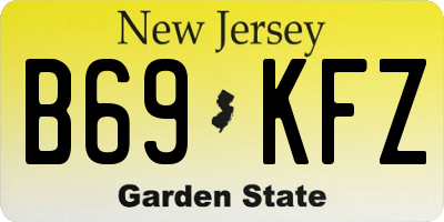 NJ license plate B69KFZ