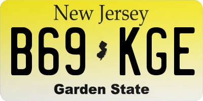 NJ license plate B69KGE