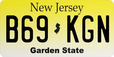 NJ license plate B69KGN