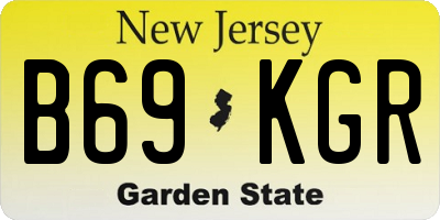 NJ license plate B69KGR