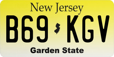 NJ license plate B69KGV