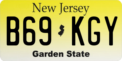 NJ license plate B69KGY