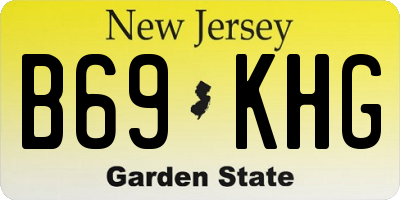 NJ license plate B69KHG