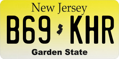 NJ license plate B69KHR