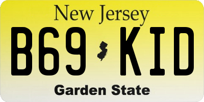 NJ license plate B69KID