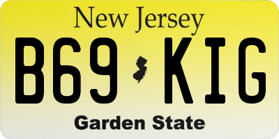 NJ license plate B69KIG