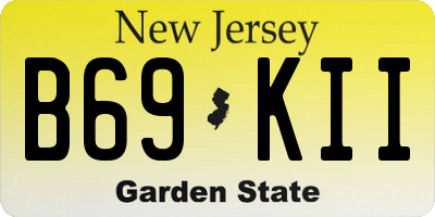 NJ license plate B69KII