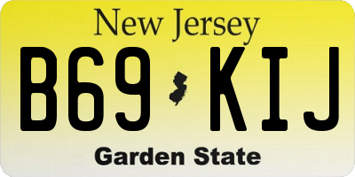 NJ license plate B69KIJ