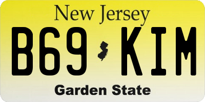 NJ license plate B69KIM