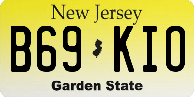 NJ license plate B69KIO