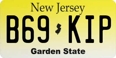 NJ license plate B69KIP