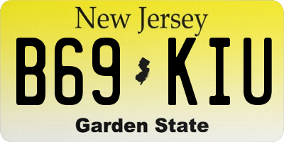 NJ license plate B69KIU