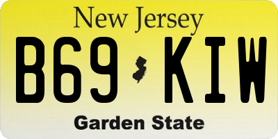 NJ license plate B69KIW