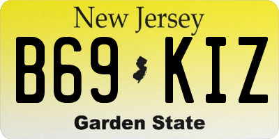 NJ license plate B69KIZ