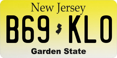 NJ license plate B69KLO