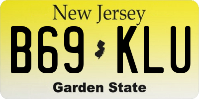 NJ license plate B69KLU