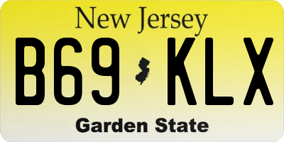 NJ license plate B69KLX